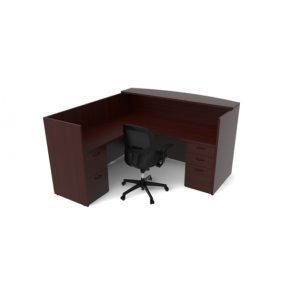 OTG Laminate L-Shape Reception Desk with 2 Storage Pedestals