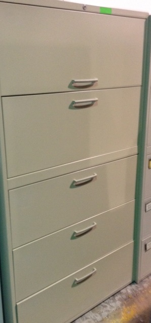 Teknion- 36″ 5 Drawer Lateral Files in Beige