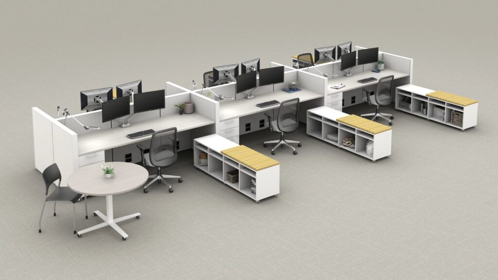 Office workstation design layout