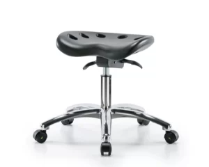 Polyurethane ESD Tractor Sit-Stand Stool Chrome