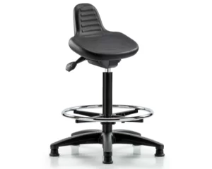 Polyurethane Sit-Stand – Standing Height with Chrome Foot Ring
